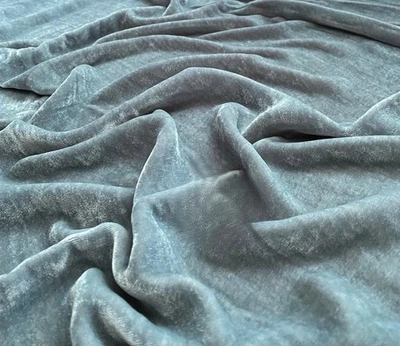 Cloud Gray Silk Velvet Fabric by the Yard, 1/2 Yard, 1/4 Yard, 45" Wide, V52 - Image 1 of 4