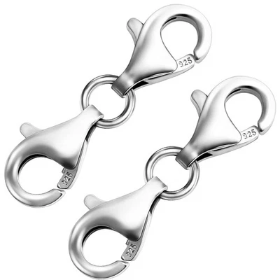925 Sterling Silver Double Lobster Claw Clasps,Necklace Extender Double Bracelet - Image 1 of 4