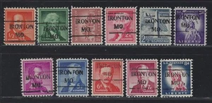 Precancels - MO - Ironton - Type 492 - 11 verschiedene Liberty Denoms - Bild 1 von 2