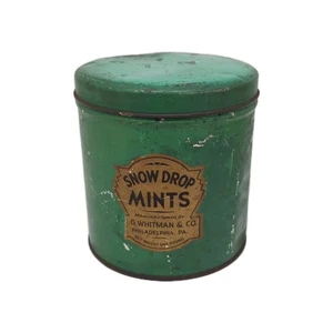 MENTA GOTA NIEVE VINTAGE LATA VERDE Una Libra E.G. Whitman & Co Philadelphia - Imagen 1 de 14