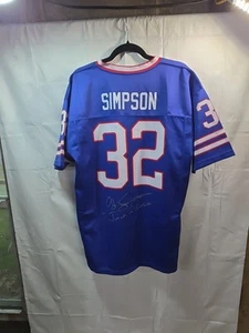 Autographed/Signed OJ O.J. SIMPSON Buffalo Blue Football Jersey JSA COA Auto - Picture 1 of 5