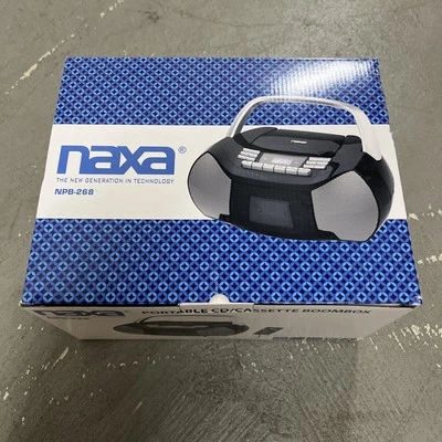 Boombox portátil de CD/cassette plateado/negro Naxa Electronics NPB-268 Foto 1 de 4