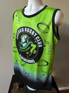 Chicago Rugby Club DEATHICORNS Tank Top Jersey (L) Green - Picture 1 of 7