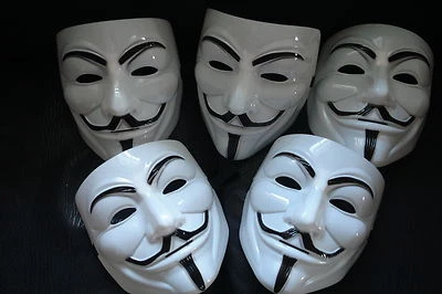  V wie VENDETTA 2x 5 Stück Masken  Maske Anonymous Occupy NEU - Bild 1 von 3
