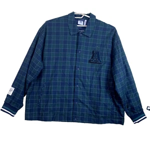 Adidas Originals Track Top Plaid Green 50th Anniversary Snap Sz XXL Snap Button - Picture 1 of 23