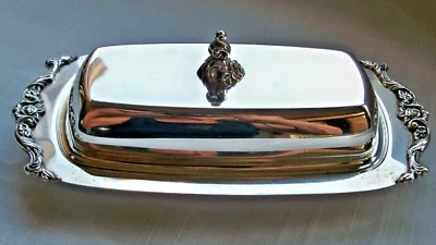 WALLACE PLATO TRASERO PLATEADO con Inserto de Vidrio "Royal Rose" #9808 Foto 1 de 4