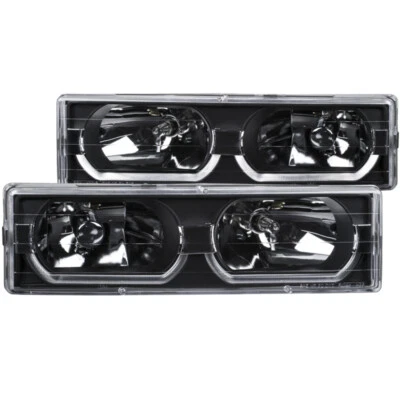 ANZO For 1988-1998 Chevrolet C1500 Crystal Headlights Black W/ Low - Brow Foto 1 de 4
