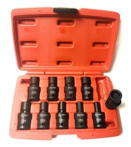 10pc 1/2" Dr Shallow Swivel Universal Impact SKT Set CR-MO, MM Taiwan, BISSU104M - Picture 1 of 2
