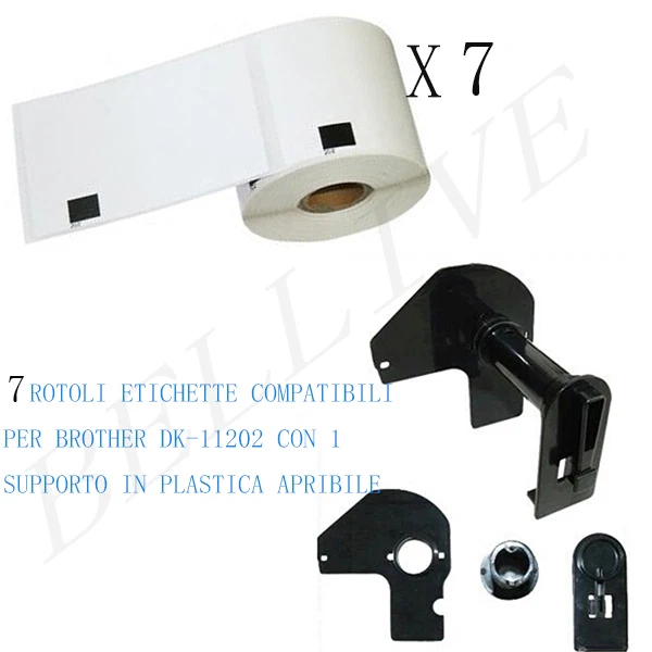 BELLIVESTORE 7 Etichette Compatibile per Brother DK-11202 62mm QL500A QL550 QL560 QL570 QL710
