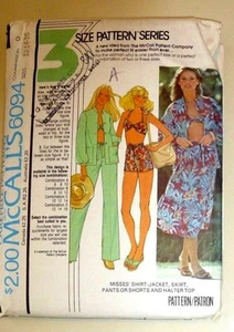 McCalls Pattern 6094 Misses Skirt Shirt Jacket Pants Halter Shorts '78 12 14 16 - Picture 1 of 2