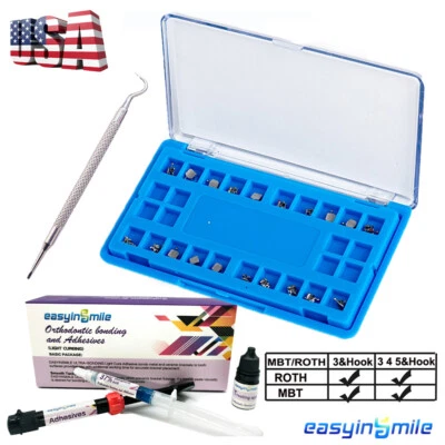 Dental Orthodontic Brackets Self-ligating MINI braces Roth/MBT bonding adhesive - Image 1 of 4