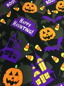 SCRUB TOP SIZES: XS, S, M, L, XL HALLOWEEN PUMPKIN BAT NWT NURSE VET DENTAL CNA - Picture 1 of 11