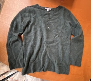 Boys Quarter Button Up Cashmere Sweater Gray SZ 12 - Picture 1 of 2
