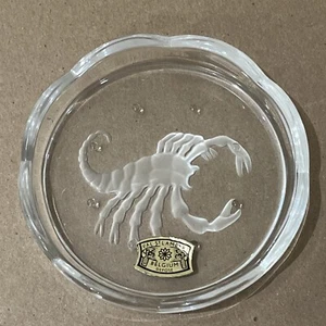 Vintage SCORPIO Crystal Coaster VAL ST LAMBERT Horoscope Zodiac 3.5" Signed - Picture 1 of 4