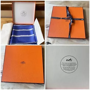 HERMES MEDITERRANEE BLUE SILK SCARF 90CM SILK TWILL 2003 ISSUE JLP DUVILLIER - Imagen 1 de 12