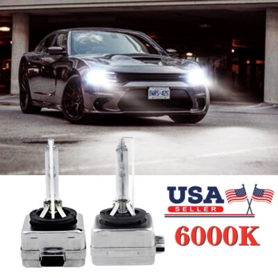 Pair 6000k Xenon Front HID Headlight Bulb For DODGE Charger 2016-2019 Hi/Lo Beam - Image 1 of 4