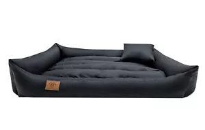 Hundebett Sofa wasser schmutz abweisend inkl. Kissen XXL 120x90 SCHWARZ - Bild 1 von 6