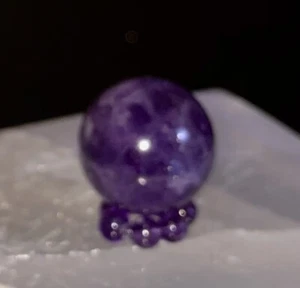 Amethyst Mini Sphere Quartz Ball on Crystal Amethyst Beaded Stand Brand New! - Picture 1 of 2