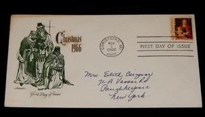 Vintage Cover,UNITED STATES FDC,1966, CHRISTMAS, MI, Madonna & Child, 3 Wise Men - Picture 1 of 4