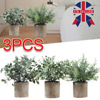 Artificial Plants in pots Indoor Outdoor Fake Flower potted Plants Pack Of 3 UK