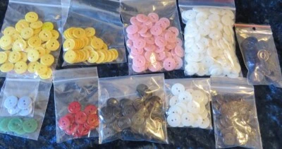 Large quantity of ~ Identical Vintage Plastic 2 hole Pajama buttons - Image 1 of 2