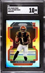 2021 Panini Prizm Ja’Marr Chase Silver Prizm Variation #V337 RC SGC 10 Rookie