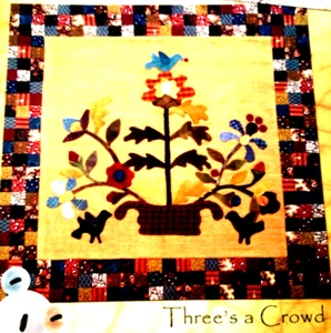 Antiguo Armario Verde 017 TRES Aplique Multitud 24x24" Patrón Edredón 2011 - Imagen 1 de 4