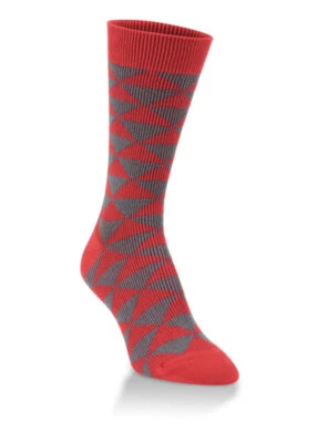 Mujer’s World’s Softest Socks Team Collection Diamond Crew Socks - Rojo/Char Nuevo Foto 1 de 4