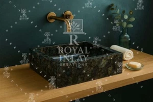 Polished Labradorite Gemstone Sink – Blue Flash Crystal Basin - Picture 1 of 10