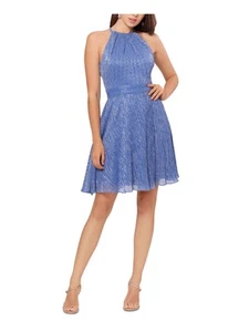 BETSY & ADAM Womens Sleeveless Halter Above The Knee Evening Fit + Flare Dress - Picture 1 of 11