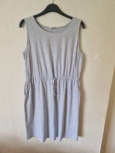 Tu Casual Sleeveless Dress With Pockets. Size 22. Grey. Drawstring Waist. VGC - Picture 1 of 8