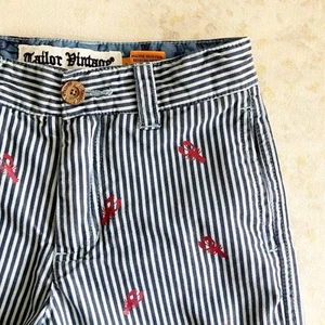 Tailor Vintage Boys 4 Shorts Striped Lobster Print Blue Preppy Fun Summer - Picture 1 of 6