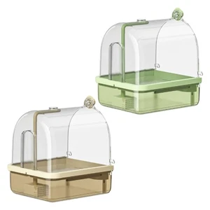 Parakeet Bath For Cage Cockatiel Bird Bath Automatic Chew-Proof - Picture 1 of 14