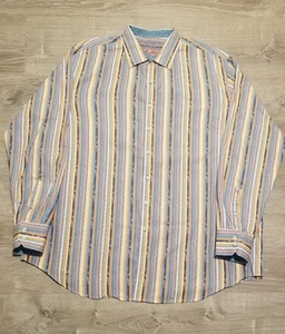 Robert Graham Mens 1XL Long Sleeve Button Up Dress Shirt Art Deco Striped - Picture 1 of 9