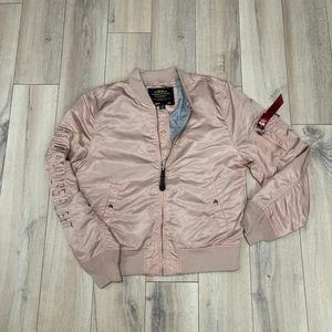 Alpha Industries Jacke Damen Large Pink Kapuze Full Zip Bomber Moto Tactical - Bild 1 von 11