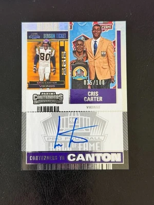 2024 帕尼 Contenders Cris Carter 广州卡签名亲笔签名/100 名堂 — 第 1/2 张图片