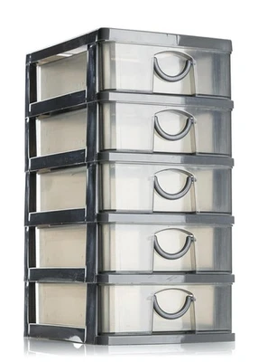 Transparent Schubladen 5 typ Desktop-Aufbewahrung sbox Schmink tisch regal Büro - Bild 1 von 4