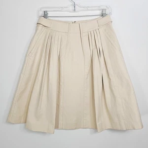Falda plisada hasta la rodilla Christian Dior para mujer talla 2 beige línea A - Imagen 1 de 14