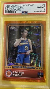 KAYLEIGH HECKEL 2024 Topps Chrome McDonalds AA /35 Orange Wave Refractor PSA 8 - Bild 1 von 2