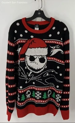 Disney Multicolor Christmas Jack Skellington Pullover Mens Sweater Size Large - Image 1 of 4