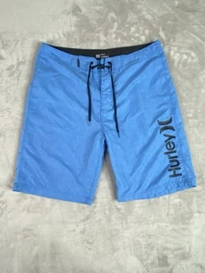 HURLEY Board Shorts Unlined Swimming Trunks Back Pocket Blue Men's Size 32 - Picture 1 of 8