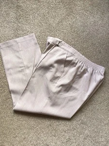 MARKS & SPENCER STONE FINE HOUNDSTOOTH LIGHTWEIGHT CROP TROUSERS SIZE 14 EXCON - Picture 1 of 7