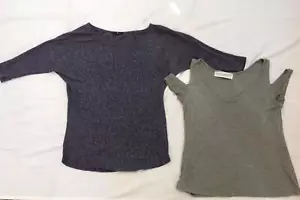 Damas Gap Gypsy Warrior Azul Acanalado y Gris Tejido 2 Top Lote S Pequeño XS - Imagen 1 de 6