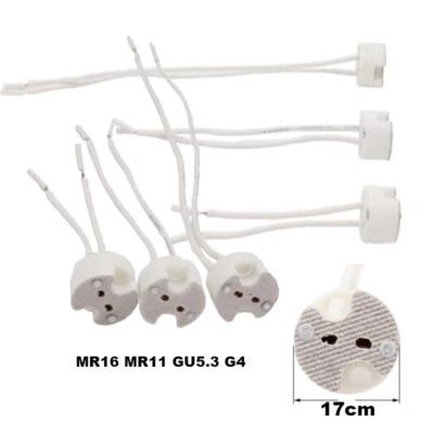 MR16 MR11 GU5.3 G4 LED Halogen Lamp Holder Base Ceramic Wire Socket Connectors - Image 1 of 4