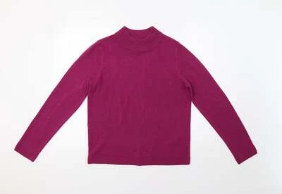 Maine New England Womens Purple Mock Neck Acrylic Blend Jumper Size 12 - Image 1 of 4