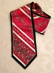 Stacy Adams 100% Silk Handmade Red, Black & White Paisley Necktie # 9 - Picture 1 of 5