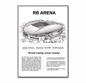 RB Leipzig Poster, RB Arena Poster, RB Leipzig Stadium, Football Print, a4 Gift - Picture 1 of 4