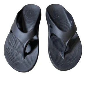 Oofos Ooriginal Flip Flop Thong Sport Sandals Black US M8 W10 Recovery Runner - Picture 1 of 7