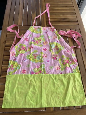 Фартук нагрудник Lilly Pulitzer Muscle Beach с цветочным рисунком розовый зеленый синий ручной работы - Изображение 1 из 4