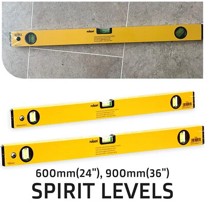ROLSON Aluminium Spirit Level 600mm 900mm Horizontal Vertical Measuring Tool